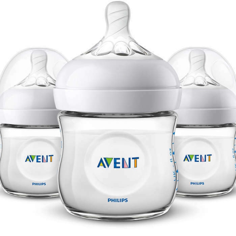 Philips AVENT Natural 3 Pack Baby Bottle 4oz/125ml -Clear-